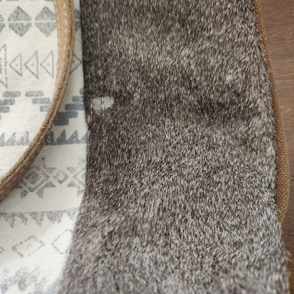 Myra Canvas Calf Hair Shoulder Tote Bag - Picture 4 of 11